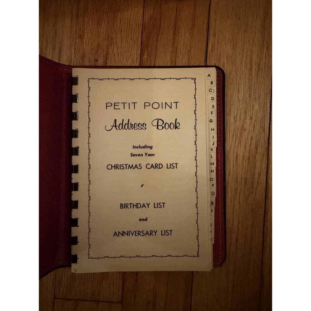 Vintage 50/60s Petit Point ‎ Embroidered Address Book & Christmas Card Record